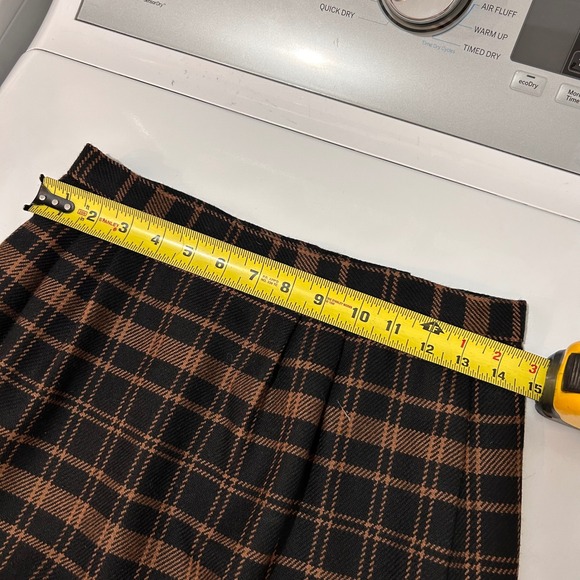 Vintage Carlisle Plaid 100% Wool Midi Skirt Size 8 Preppy Old Money Heritage - Picture 7 of 8